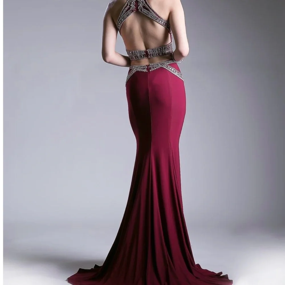 Rachel Allan Burgundy Two-Piece Prom Dress size 6 - Picture 4 of 16